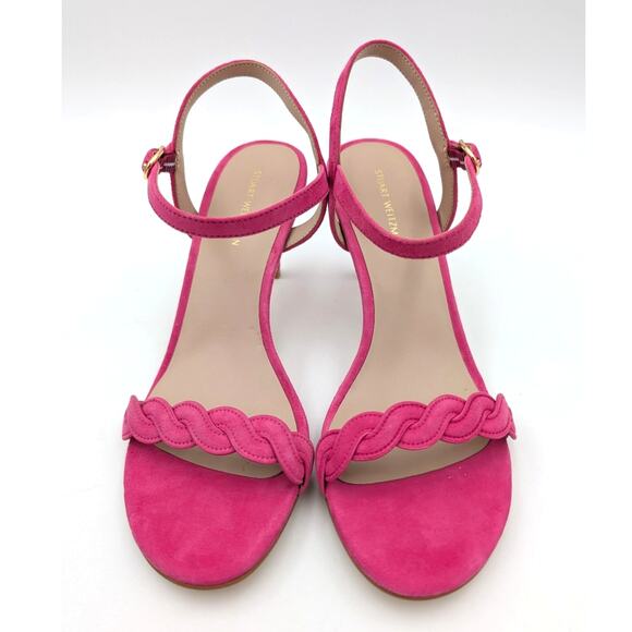 Stuart Weitzman Dancer Twistie 100 Suede Sandal Women's Pink Size US8B EU38.5 - Picture 2 of 10
